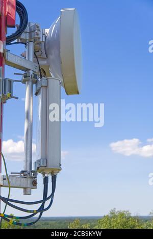 5G GSM LTE 4G mobile internet transmitters close-up. Concept for high speed 5G internet and GSM communication. Stock Photo