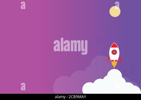 Business Start up launching product with rocket concept. Template and Background. Startup Concept. Stock Vector