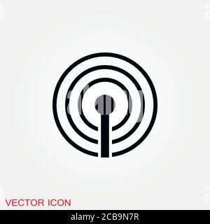 Antenna icon. Radar satellite dish - Vector icon Stock Vector