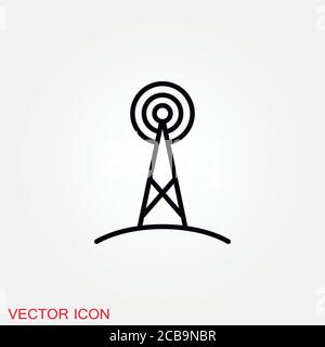 Antenna icon. Radar satellite dish - Vector icon Stock Vector