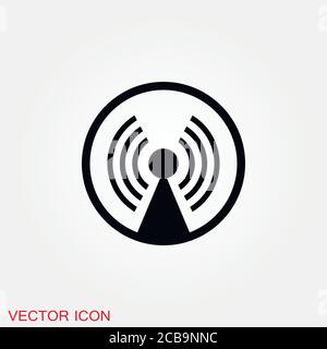 Antenna icon. Radar satellite dish - Vector icon Stock Vector