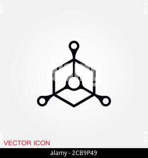 Atom icon, black science fiction atom icon Stock Vector