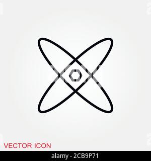 Atom icon, black science fiction atom icon Stock Vector