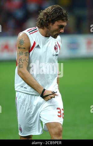 Milan  Italy, 14 August 2005, 'SAN SIRO ' Stadium, L.Berlusconi Trophy 2005 , AC Milan - FC Juventus : Christian Vieri before the match Stock Photo