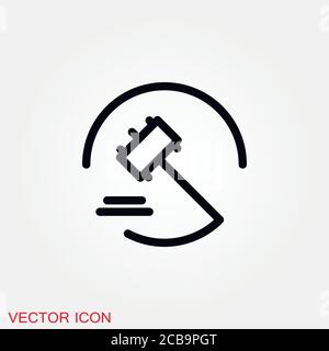 Auction icon. Judge or auction hammer icon Stock Vector