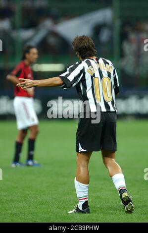 Milan  Italy, 14 August 2005, 'SAN SIRO ' Stadium, L.Berlusconi Trophy 2005 , AC Milan - FC Juventus : Alessandro Del Piero during the match Stock Photo