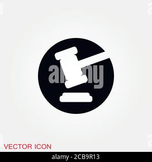 Auction icon. Judge or auction hammer icon Stock Vector