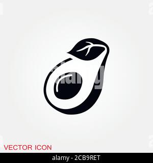 Avocado icon for web and mobile, modern minimalistic flat design. Stock Vector