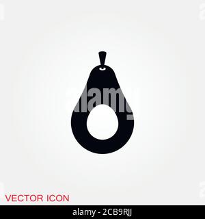 Avocado icon for web and mobile, modern minimalistic flat design. Stock Vector