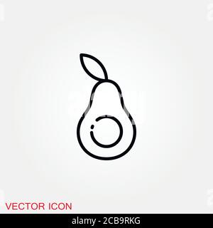 Avocado icon for web and mobile, modern minimalistic flat design. Stock Vector