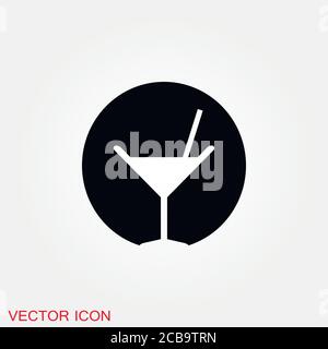 Bar icon. Icons Of Bar Drinks. Black bar drink icons. Stock Vector