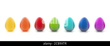 Simple illustration of colorful Easter eggs on a white background Stock Photo