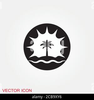 Beach icon. Summer Icons with Background sign illustration Stock Vector