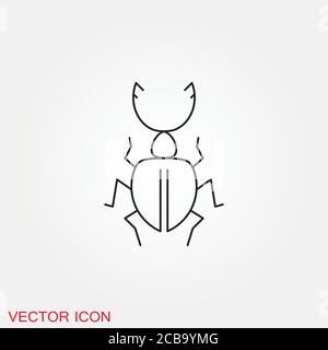 Beetle icon. Insect design, insect icons vector Stock Vector