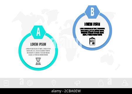 Infographics circles with 3 steps, icons. Flat line vector template ...