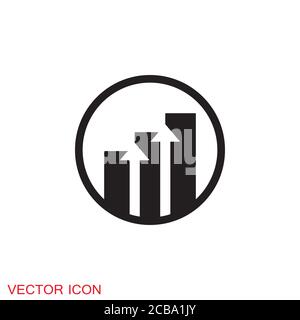 Chart icon vector growing graph icon illustration Stock Vector