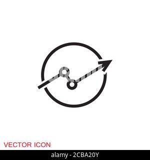 Chart icon vector growing graph icon illustration Stock Vector