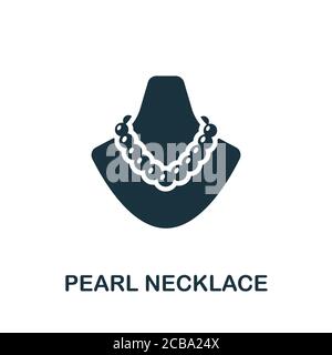 Pearl Necklace icon. Simple element from jewelery collection. Creative Pearl Necklace icon for web design, templates, infographics and more Stock Vector