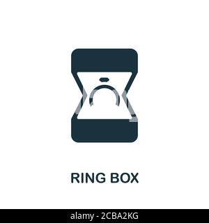 Ring Box icon. Simple element from jewelery collection. Creative Ring Box icon for web design, templates, infographics and more Stock Vector