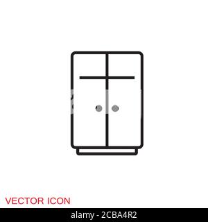 Cupboard icon, furniture and home decor icons. Vector illustration. Stock Vector
