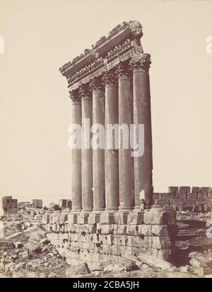 The Temple of the Sun at Baalbec, ca. 1870. Stock Photo