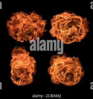 Fireball Square Texture Fire balls textures collection isolated on black background. Very high ...
