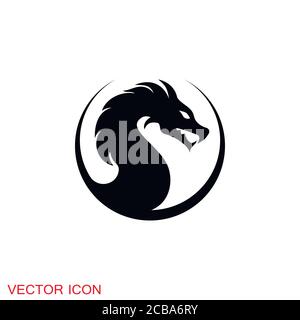 Dragon icon, Dragon logo vector design template, dragon icon. Stock Vector