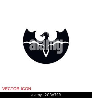 Dragon icon, Dragon logo vector design template, dragon icon. Stock Vector