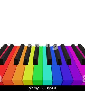 Illustration of rainbow colored piano keys. Vector element for your design Stock Vector