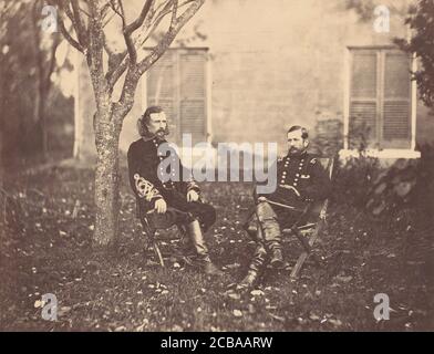 Major General Pleasanton and General Custer, 1863. Stock Photo