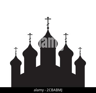 Vector illustration with a silhouette of the Orthodox Church for infographics, greeting cards, invitations, and your design Stock Vector