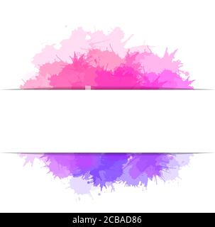Cover with colorful watercolor splashes and place for text for your business Stock Vector