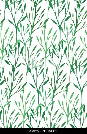 Seamless texture with green leaves and branches for your creativity Stock Vector