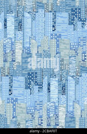 Seamless texture with city buildings and skyscrapers for  backgrounds websites, banners and your design Stock Vector