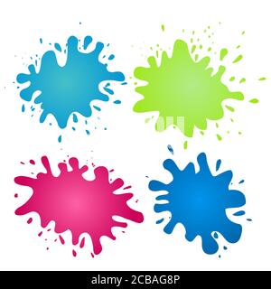 Vector colorful watercolor splashes. Design elements for your creativity Stock Vector