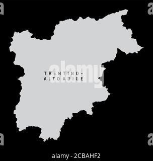 Trentino-Alto Adige region map Stock Vector