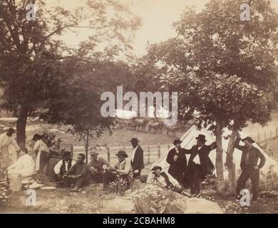 Camp of Captain Hoff, Rear View, Gettysburg, Pennsylvania, July 1865. Stock Photo