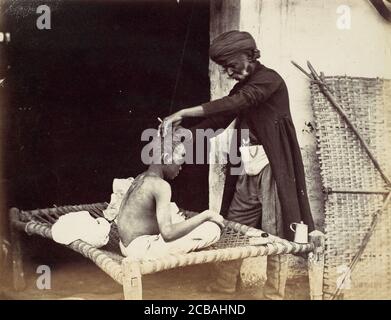 Indian Barber, 1860s. Stock Photo