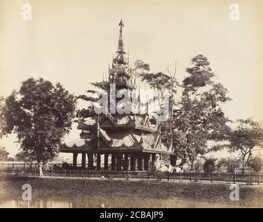 [Burmese Pagoda in the Eden Gardens, Calcutta], 1850s. Stock Photo