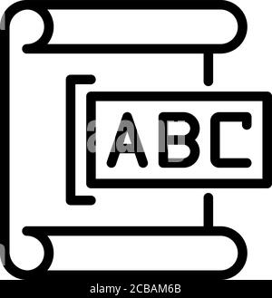 Inclusive education paper icon, outline style Stock Vector