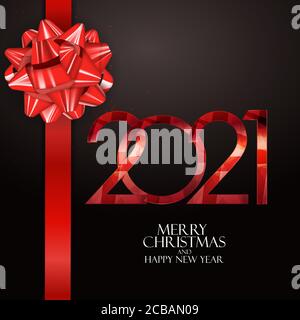Holiday 2021 New Year and Merry Christmas Background. Vector Illustration Stock Vector