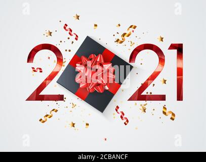 Holiday 2021 New Year and Merry Christmas Background. Vector Illustration Stock Vector