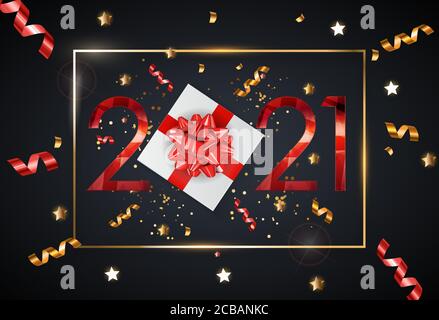 Holiday 2021 New Year and Merry Christmas Background. Vector Illustration Stock Vector