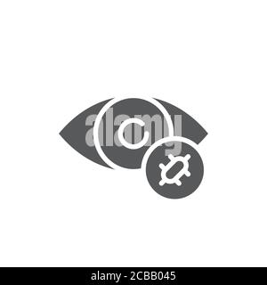 Allergic reaction cry vector icon symbol eye isolated on white background Stock Vector