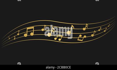 Golden Music notes Stock Vector