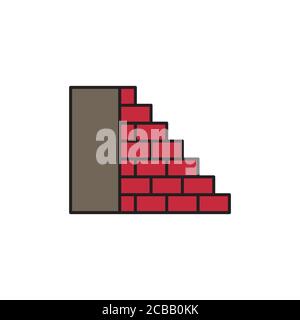Block wall vector icon symbol isolated on white background Stock Vector