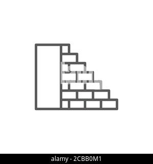 Block wall vector icon symbol isolated on white background Stock Vector