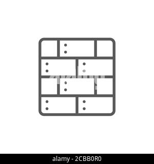 Block wall vector icon symbol isolated on white background Stock Vector