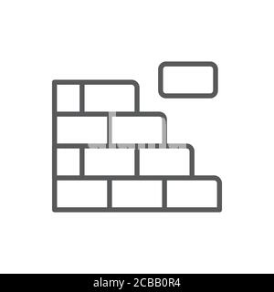 Block wall vector icon symbol isolated on white background Stock Vector