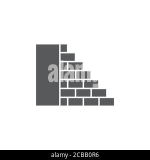 Block wall vector icon symbol isolated on white background Stock Vector